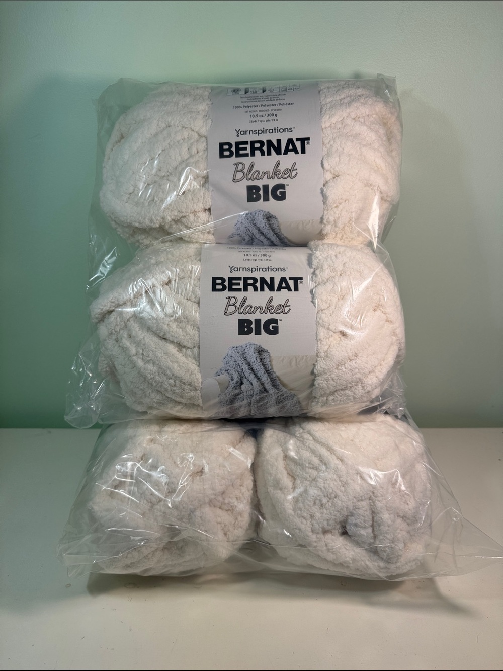 Blanket Big Plush Yarn - Cream, Set of 4
